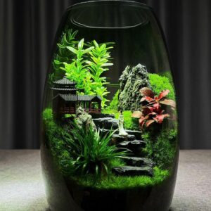 [Shanhaijian] Desktop Ecological Bottle Moss Micro Landscape New Chinese Landscape Creative Green Plant Bonsai High end Ornament