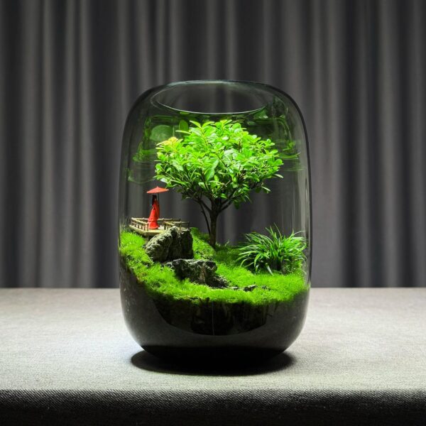 【 Tree of Life 】 Moss Micro Landscape Ecological Bottle Desktop Ecological Bottle Landscape Creative Green Plant Office Desktop - Image 4