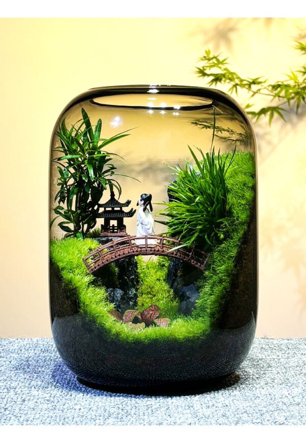Li Bai Moss Micro Landscape Creative Real Plants Green Plants Landscape Ecological Bottle Office Desktop Gift Ecological Tank - Image 2