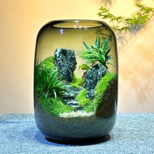The Road to Success Ecological Bottle Moss Creative Micro Landscape Desktop Potted Plants Office Green Plants Moss Landscape Tank