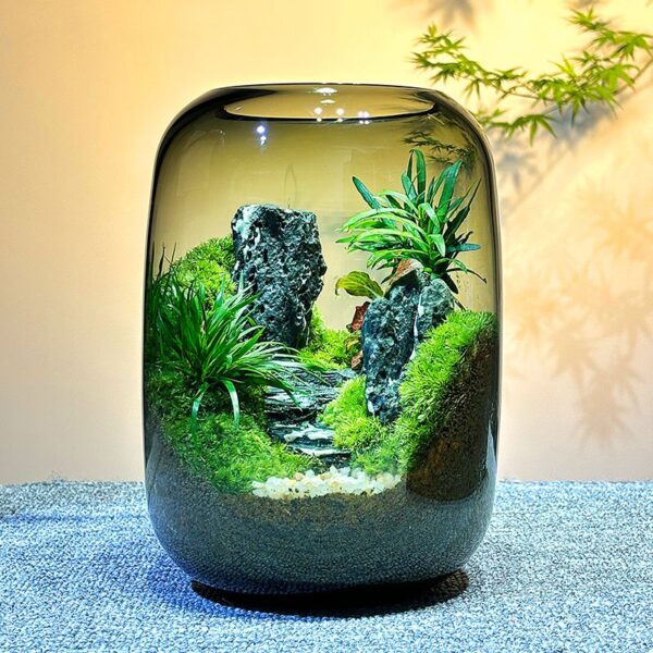 The Road to Success Ecological Bottle Moss Creative Micro Landscape Desktop Potted Plants Office Green Plants Moss Landscape Tank