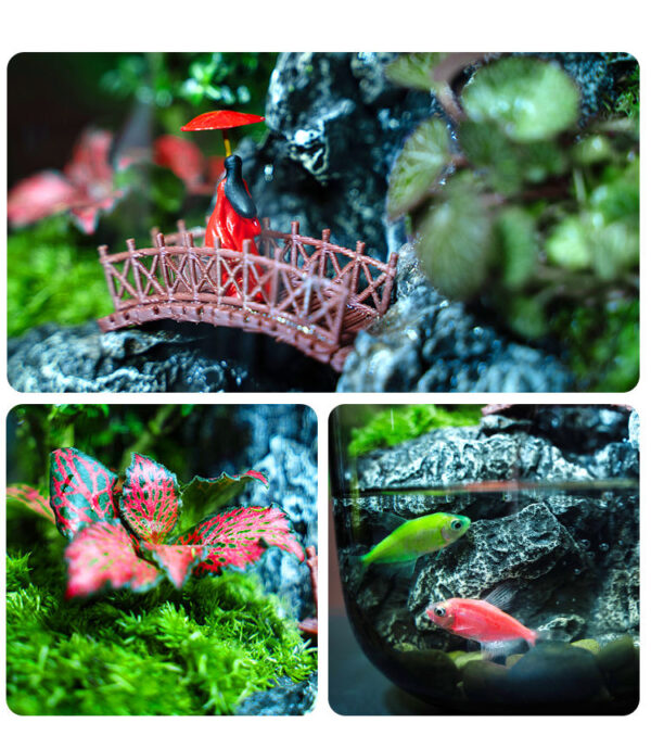Flowing Fish Tank Moss Micro Landscape Ecological Bottle Real Plants Office Desktop Indoor Landscape Bonsai Green Plants - Image 4