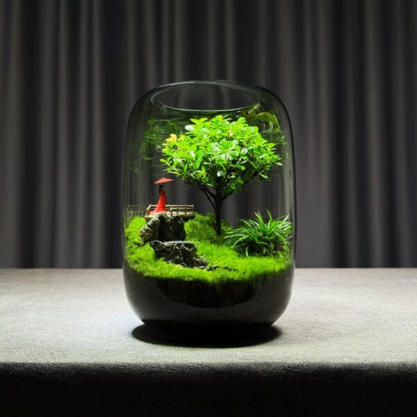 【 Tree of Life 】 Moss Micro Landscape Ecological Bottle Desktop Ecological Bottle Landscape Creative Green Plant Office Desktop - Image 5